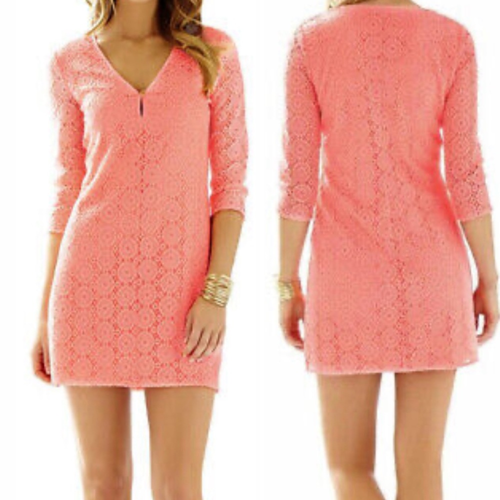 Lilly Pulitzer Coral Lace Mini Dress